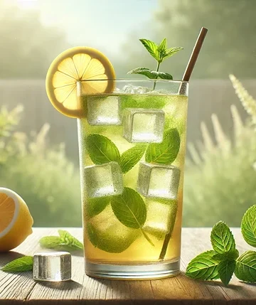 Iced Green Tea with Lemon and Mint